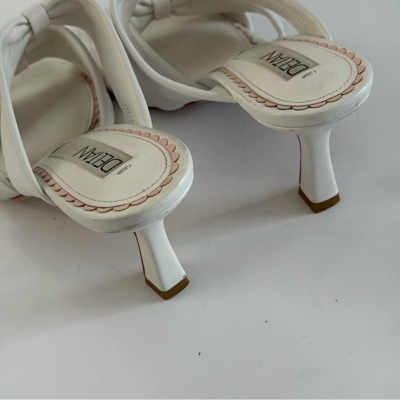 DELTAN White Leather Bow Heeled Sandals | Women’s Size 7M - Picture 4 of 6